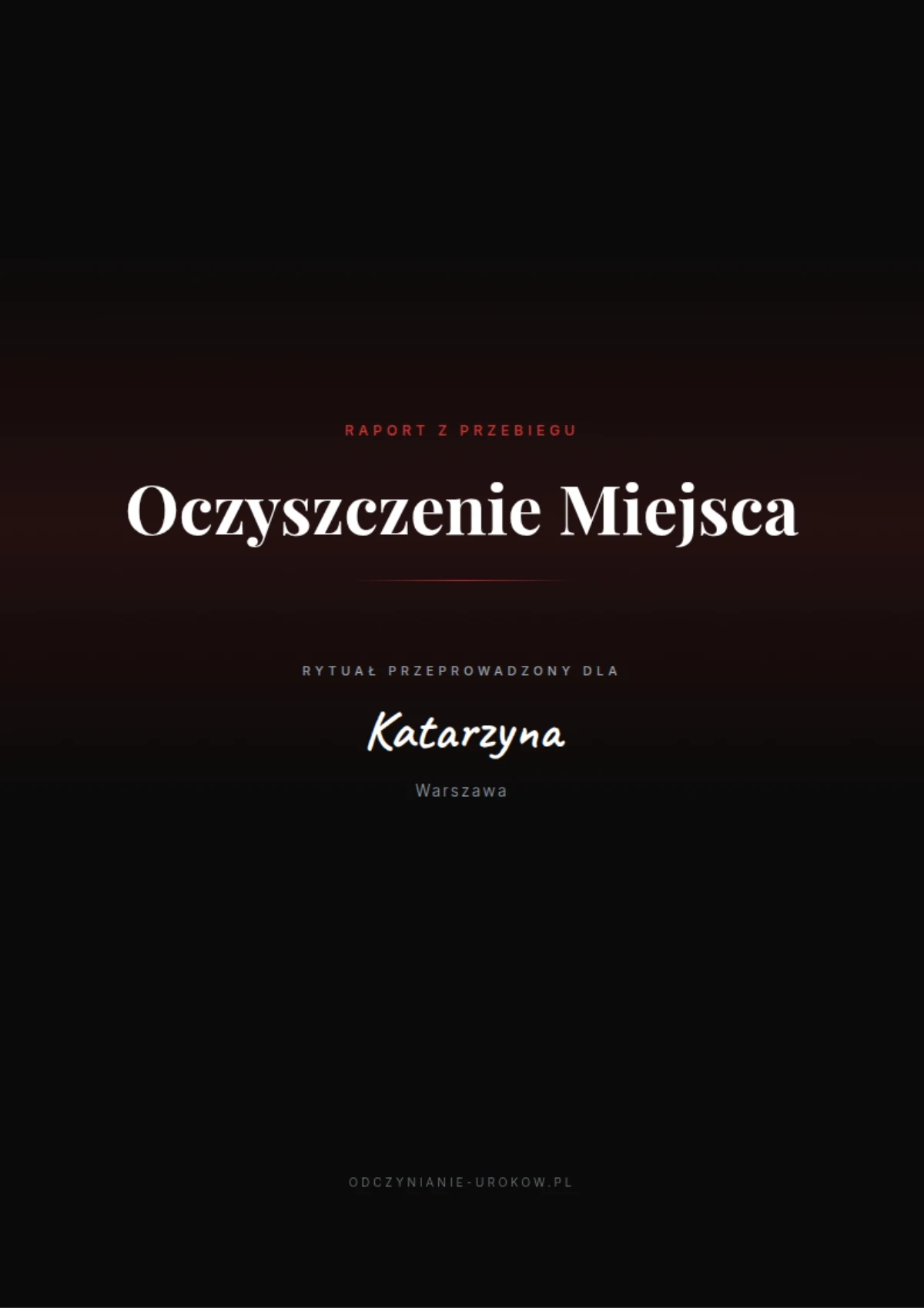 Przykładowa okładka raportu PDF z oczyszczenia miejsca